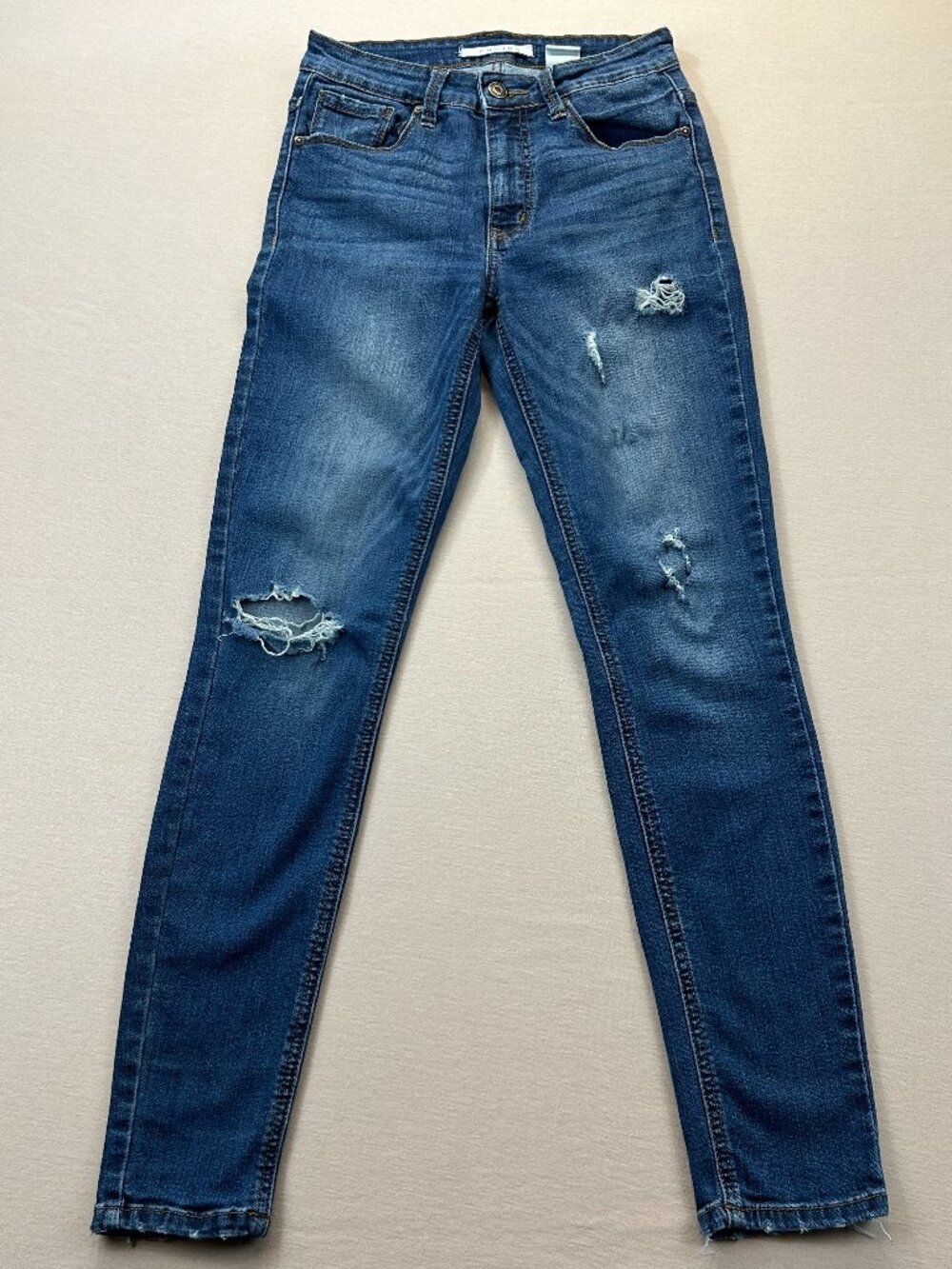 Eunina Jeans Womens Size 3 Blue Denim High Rise Ankle Skinny Stretch Distressed
